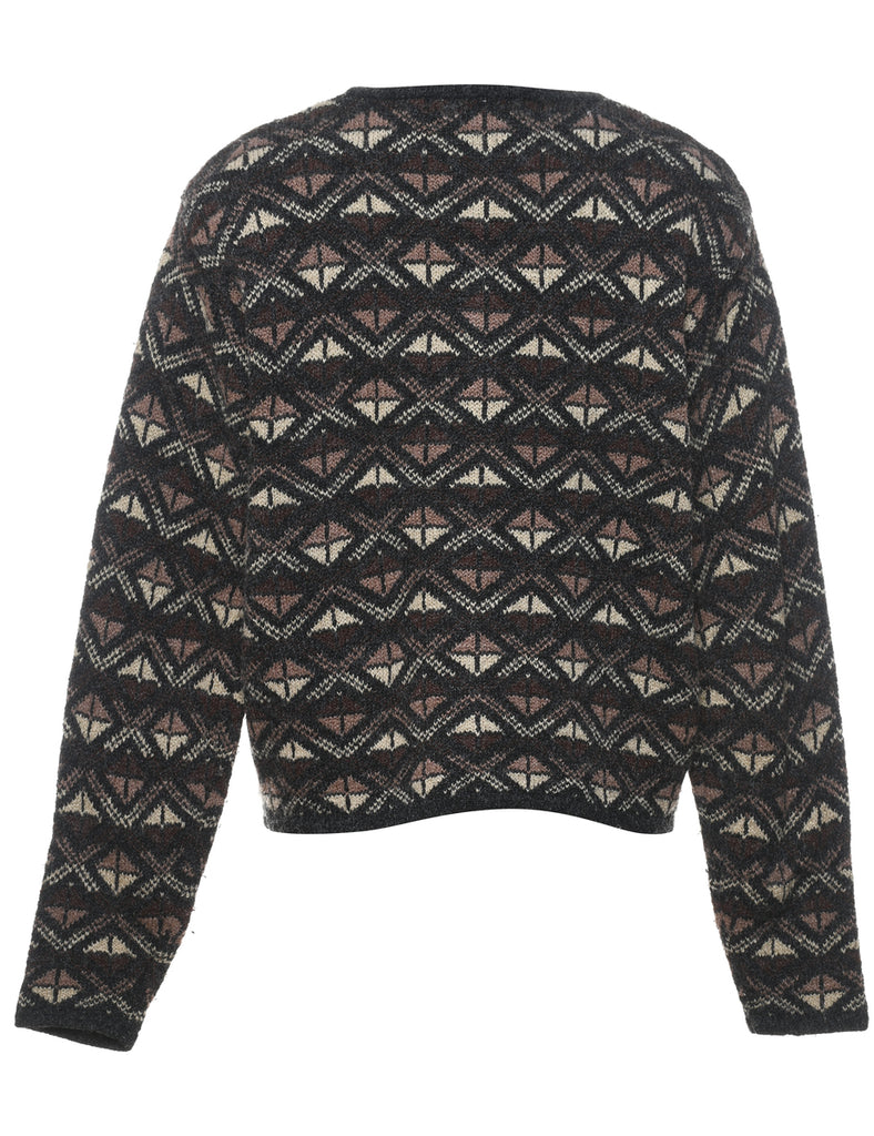Geometric Pattern Cardigan - L