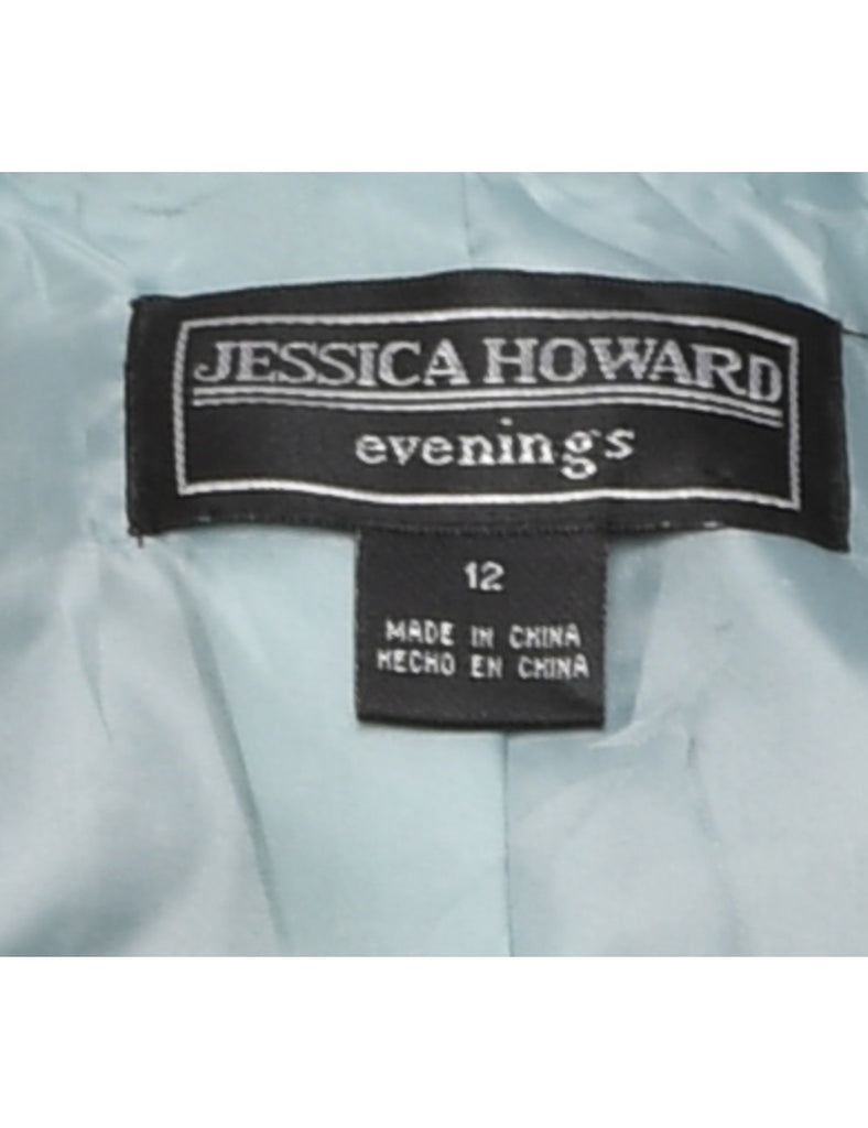 Jessica Howard Silver Metallic Evening Jacket - L
