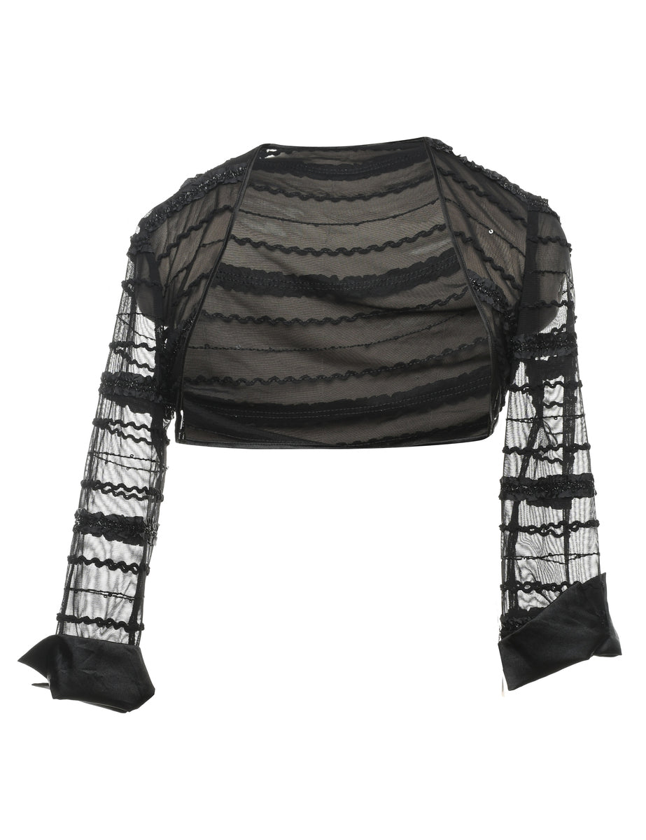 Black lace evening jacket sales
