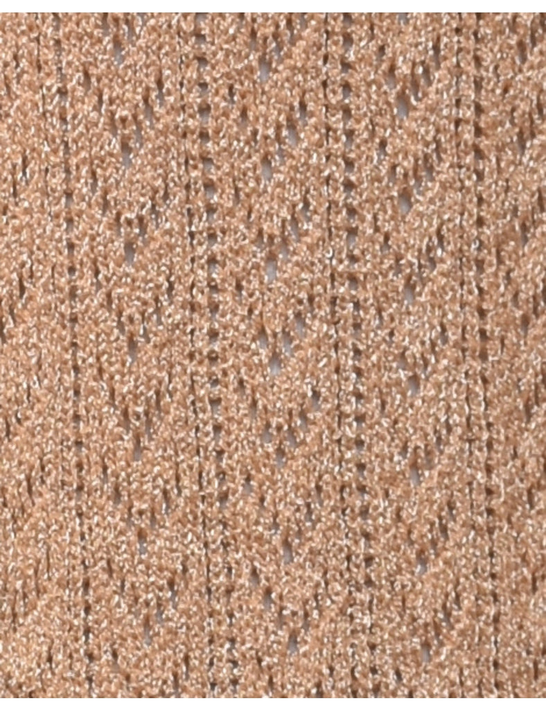 Light Brown Crochet Cardigan - S