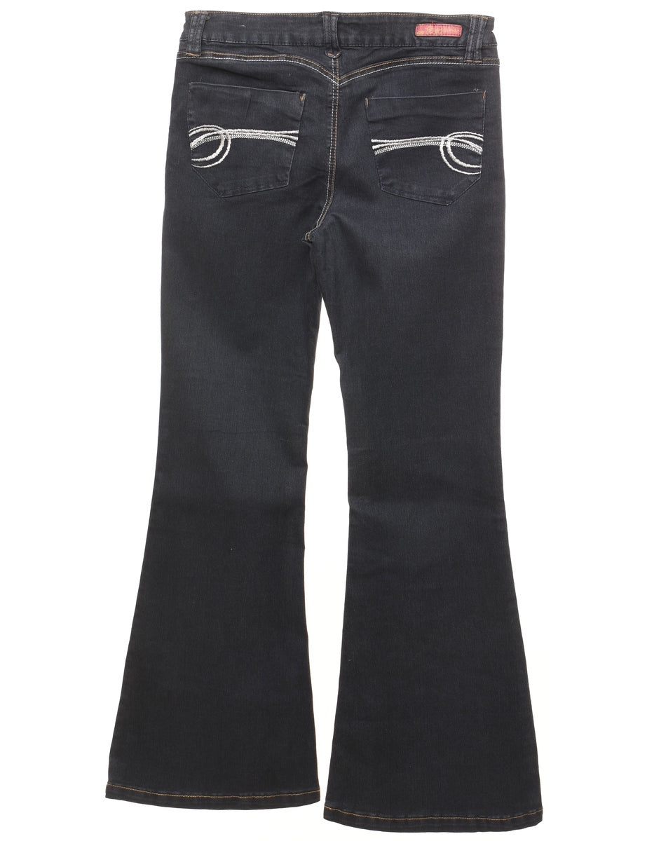 Black women's jeans sales with white stitching