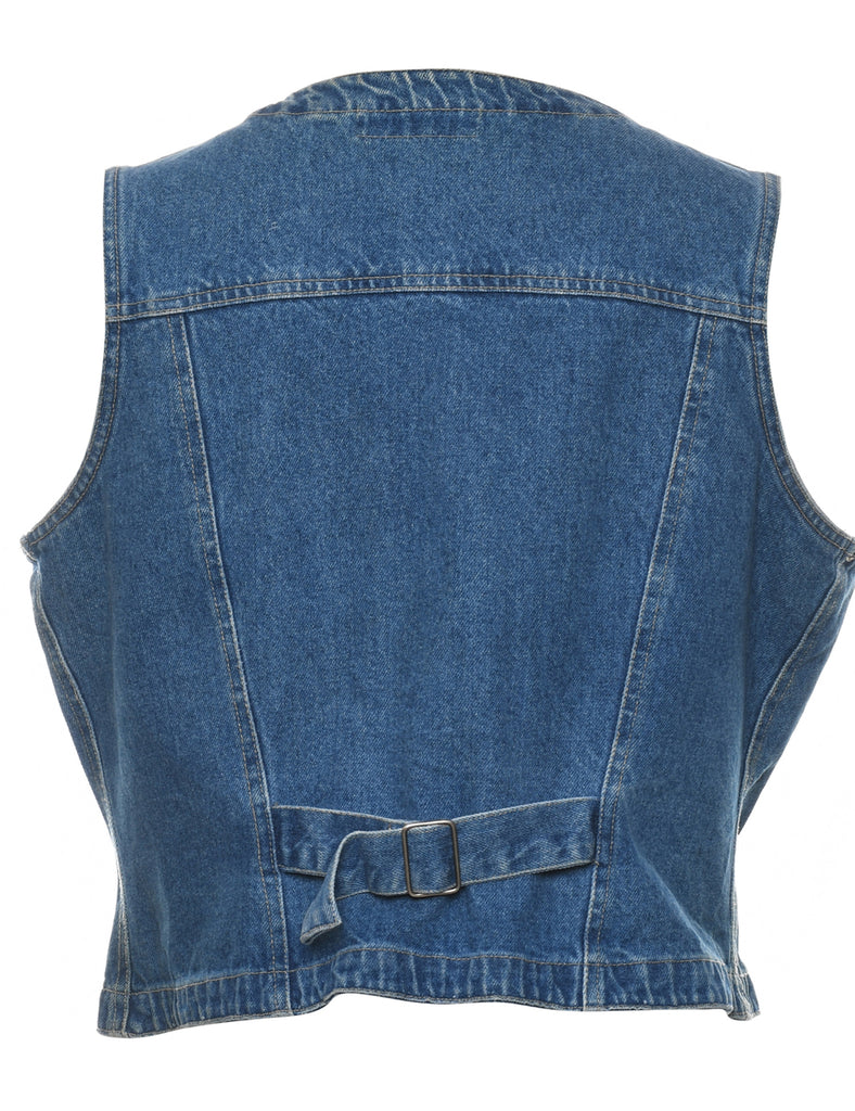 Medium Wash Denim Jacket Vest - L