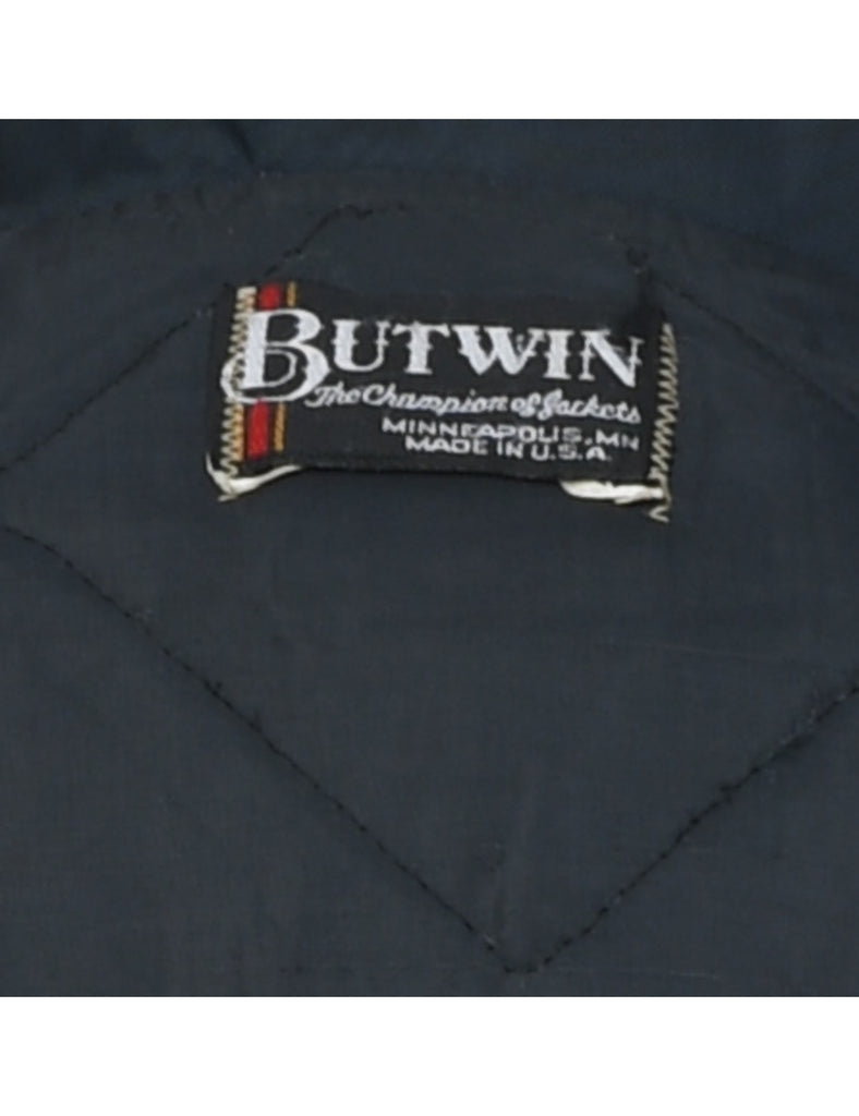 Navy & Yellow Vintage Nylon Embroidered Jacket - L