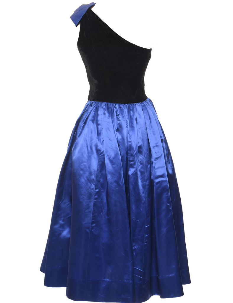 One Shouldered 1980s Evening Dress - S