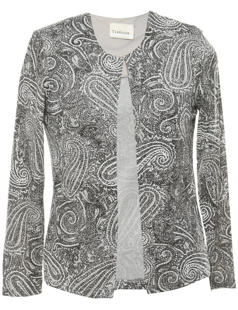 Silver evening jacket hotsell