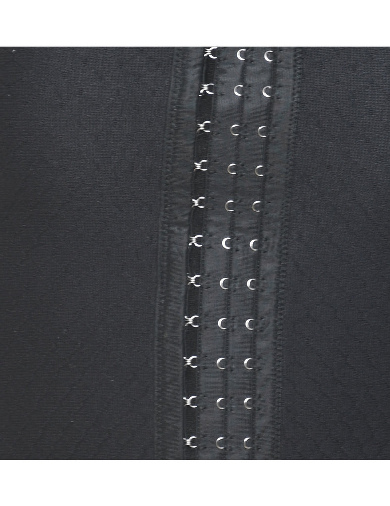 Plain Black Boned Corset - S