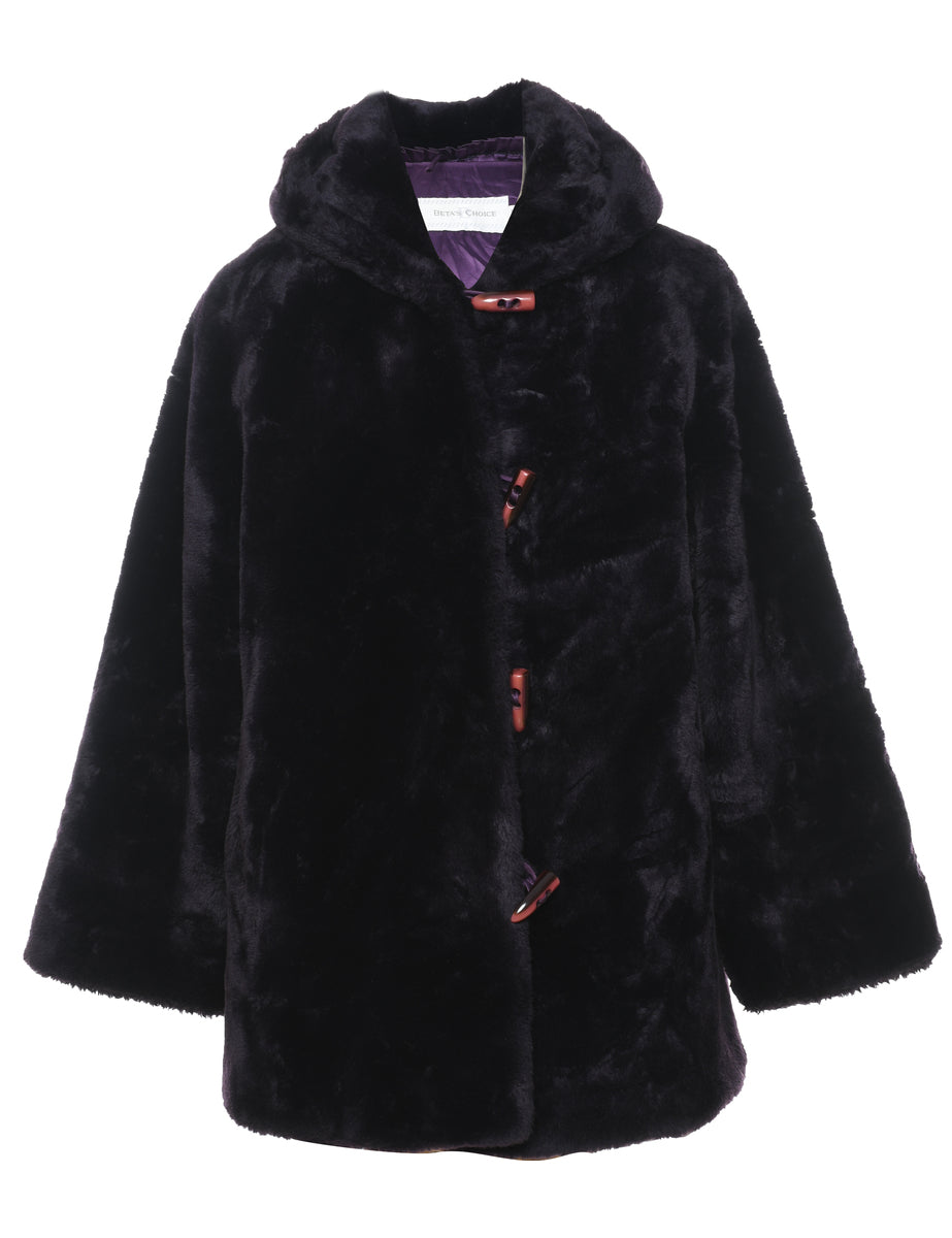 Women's Purple Faux Fur Coat Purple, L | Beyond Retro - E00947834