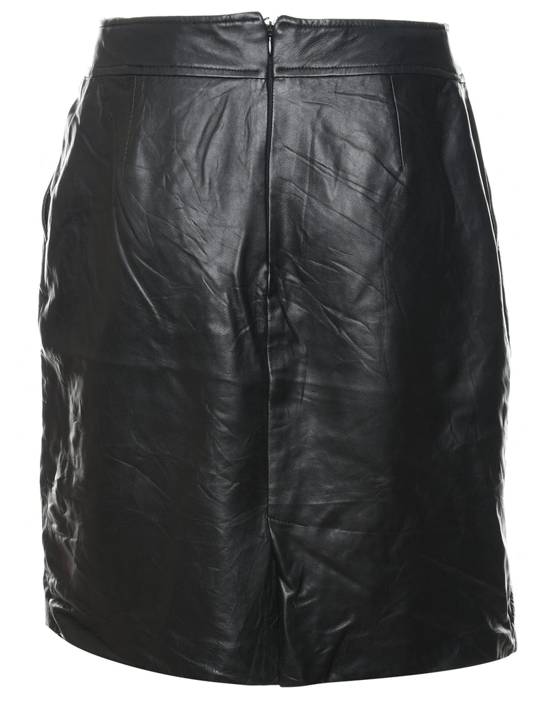 Raffinalla Black Leather Skirt - S