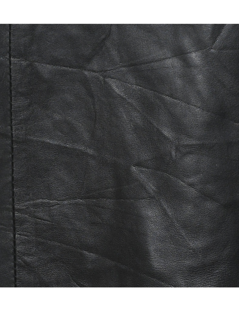 Raffinalla Black Leather Skirt - S