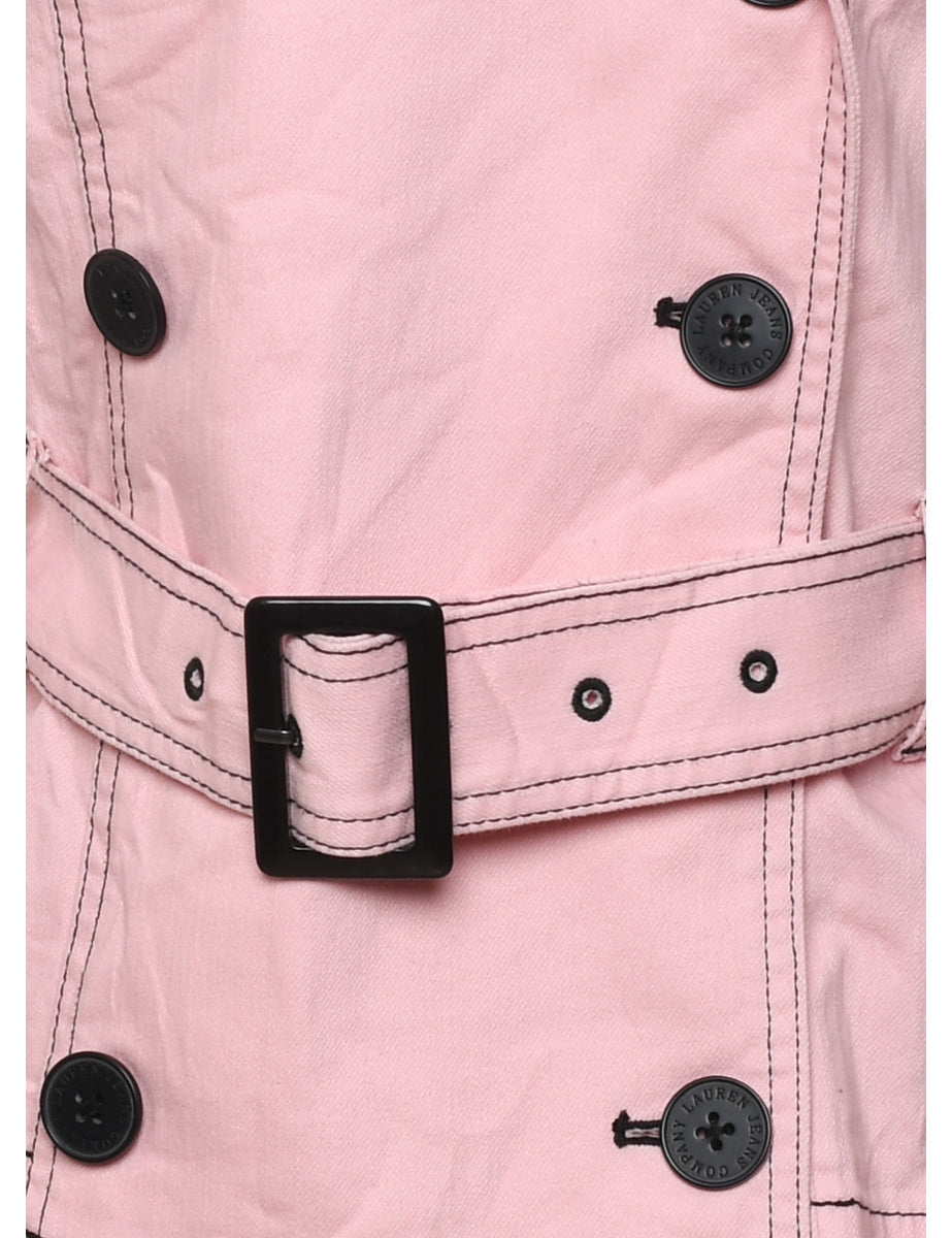 Women's Ralph Lauren Ralph Lauren Pale Pink u0026 Black Contrast Stitch Jacket  Pink, S | Beyond Retro