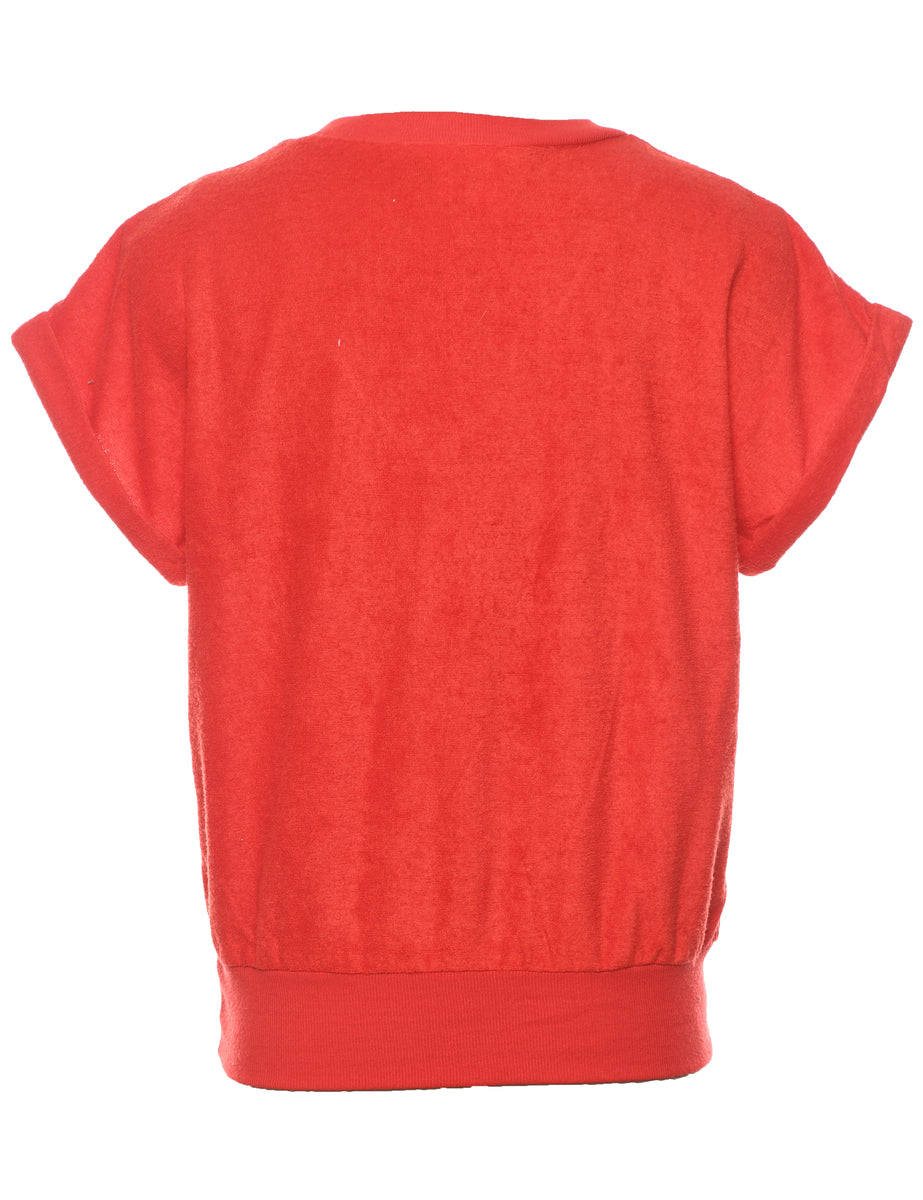 Plain red sweatshirt womens sales