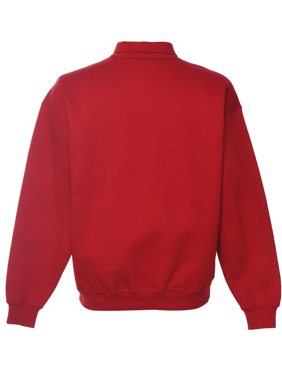 Women s Red Plain Sweatshirt Red L Beyond Retro