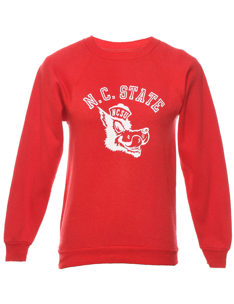 Red & White N.C State Sweatshirt - S