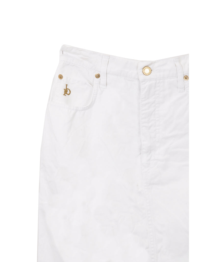 Beyond Retro Label RoccoBarocco White Denim Skirt