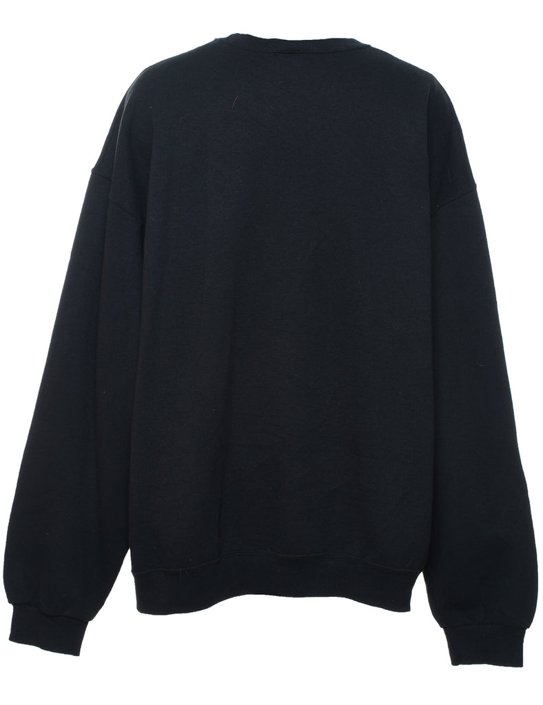 Santa Claus & Reindeer Design Green, Black & Red Christmas Sweatshirt - XXL