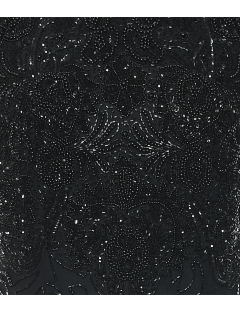 Sequinned Silk Party Dress - S