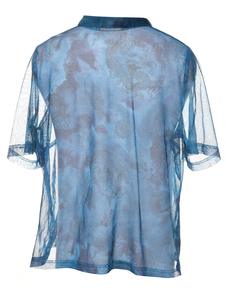 Sheer Effect Floral Shirt - XL
