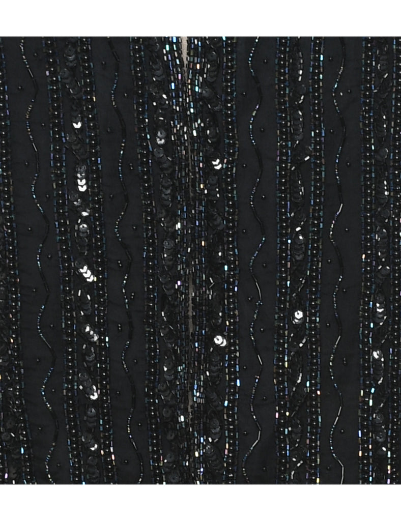 Silk Beaded Evening Jacket - L