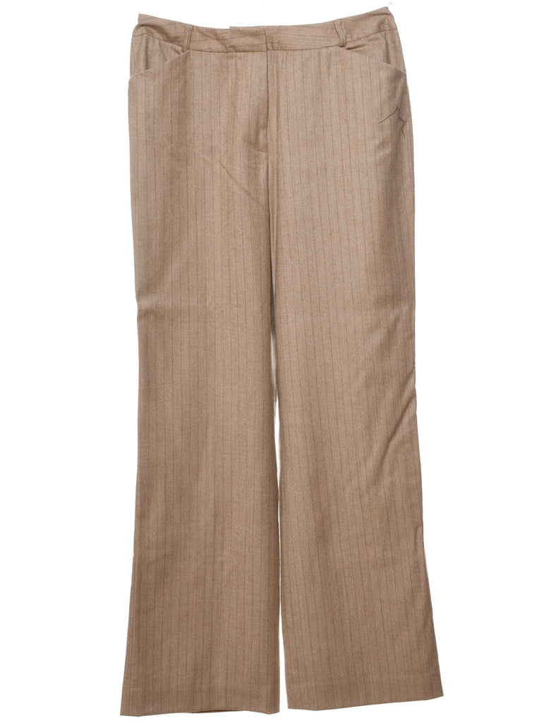 Striped Light Brown Trousers - W30 L32