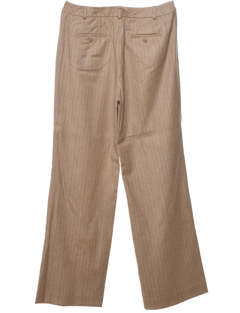 Striped Light Brown Trousers - W30 L32