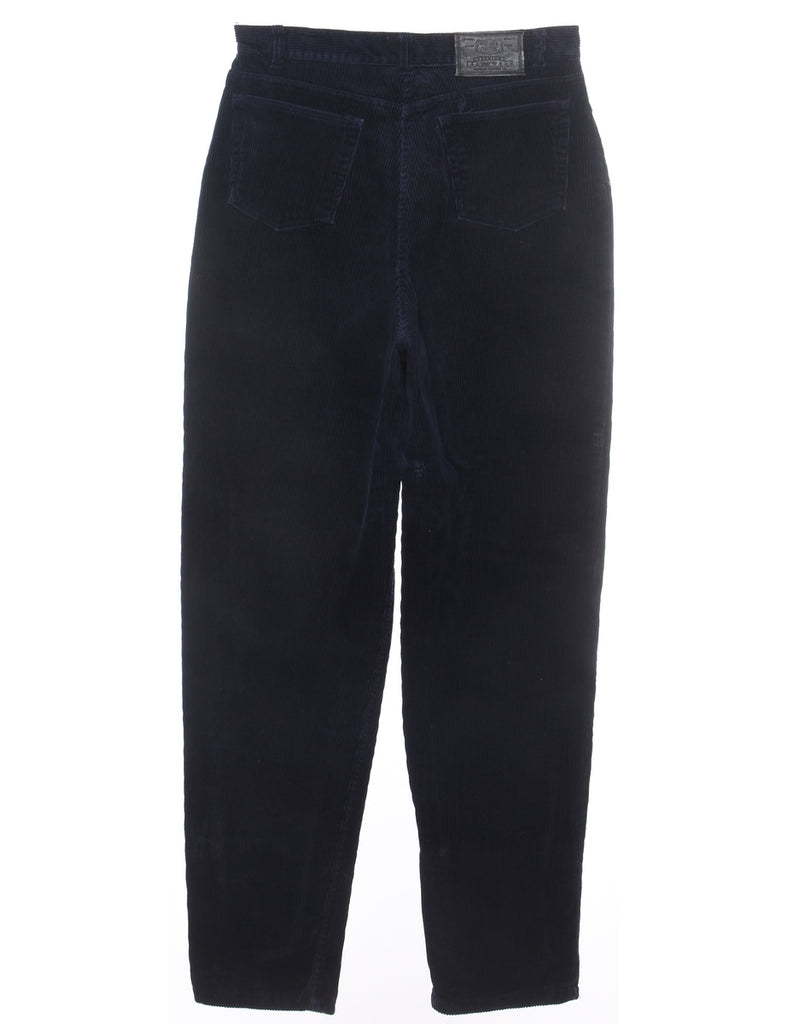 Tapered Corduroy Fabric Navy Trousers - W30 L30