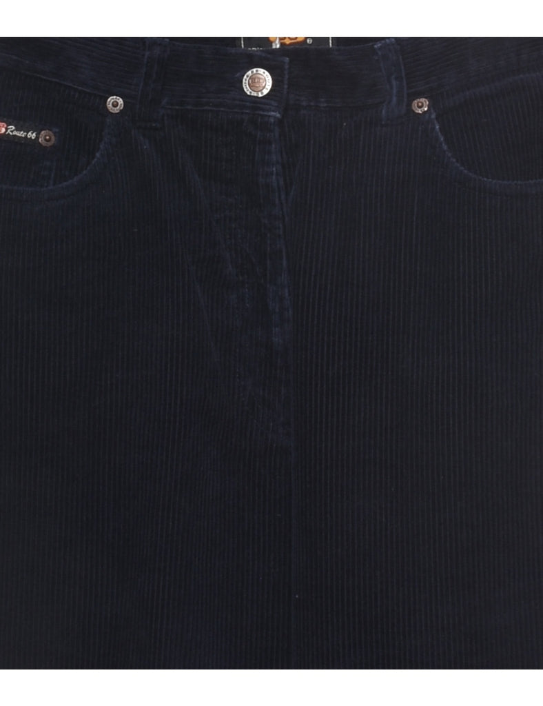 Tapered Corduroy Fabric Navy Trousers - W30 L30