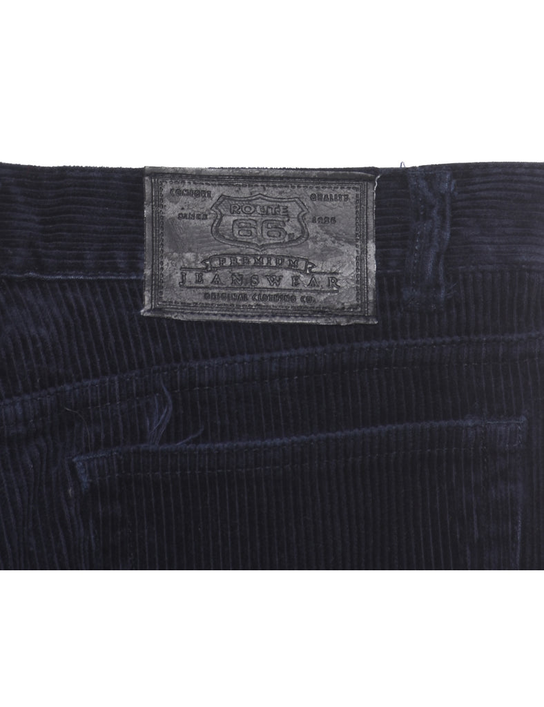 Tapered Corduroy Fabric Navy Trousers - W30 L30