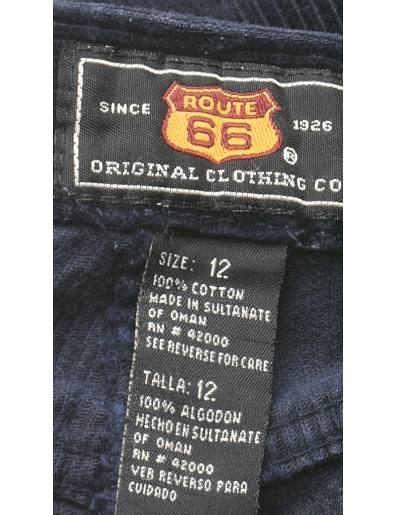 Tapered Corduroy Fabric Navy Trousers - W30 L30