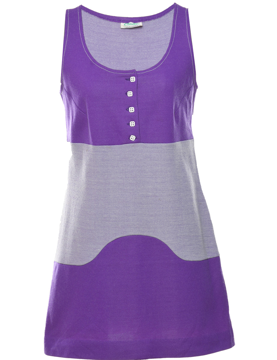 Women's Two Tone Dress Purple, L Beyond Retro E00947223