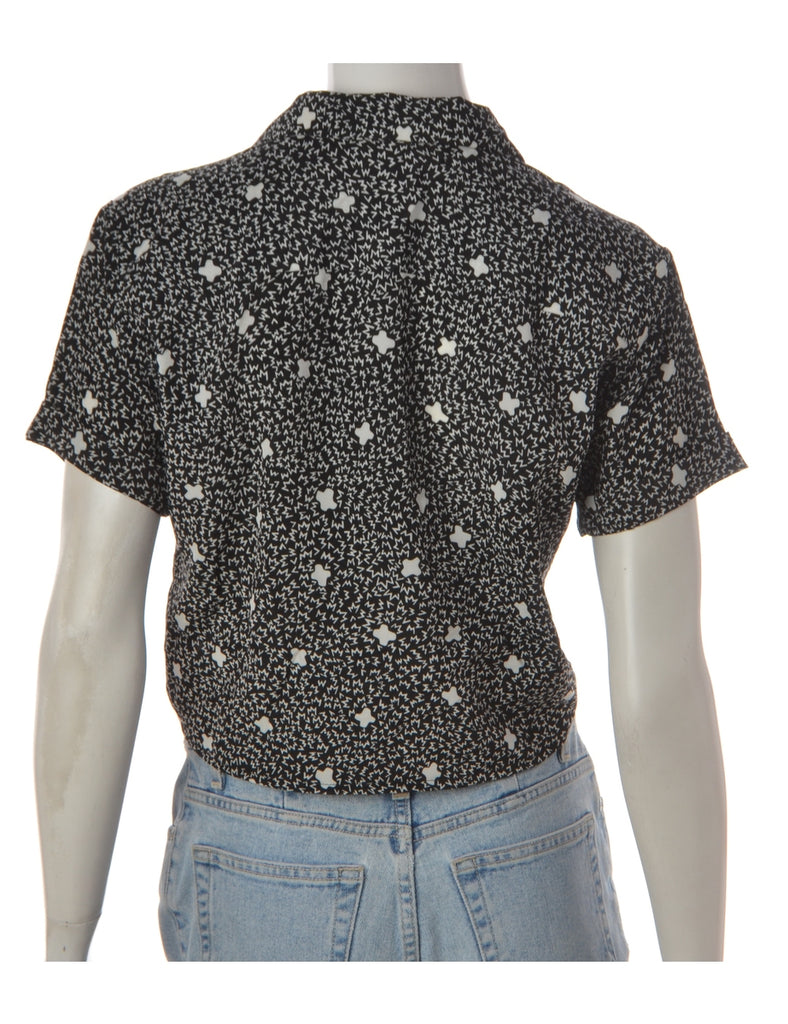 Label Black Tie Front Blouse - Blouses & Tops - Beyond Retro