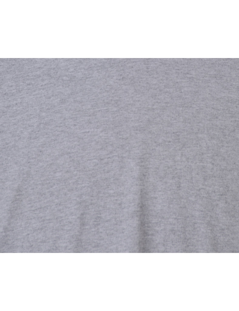 Beyond Retro Label Tom Roll Sleeve T-Shirt Grey With A Round Neck - T-shirts - Beyond Retro