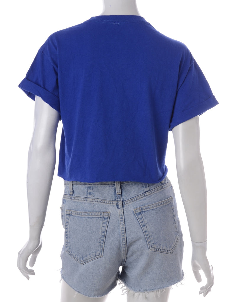 Label Bell Cropped Roll Sleeve T-Shirt - T-shirts - Beyond Retro