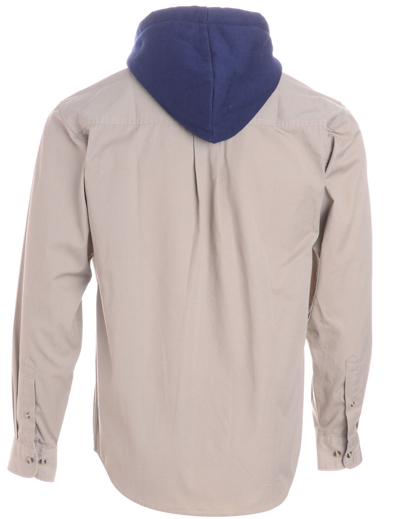 Label Beige Theo Hooded Shirt - Shirts - Beyond Retro