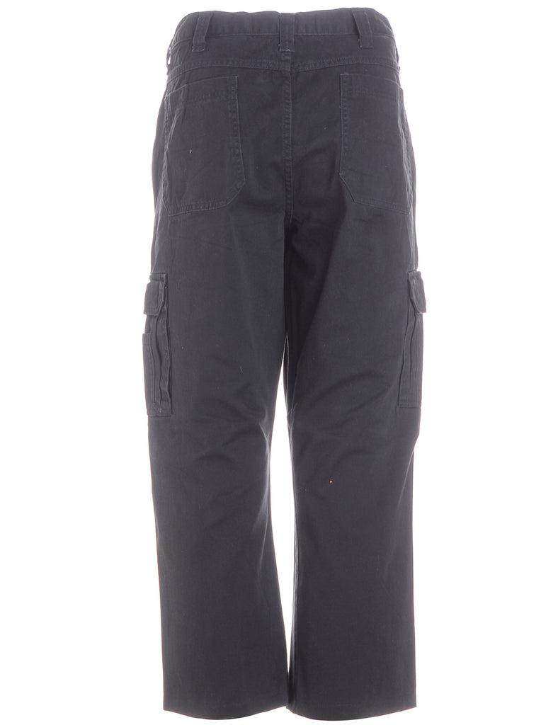 Beyond Retro Label Label Black Cropped Cargo Trousers