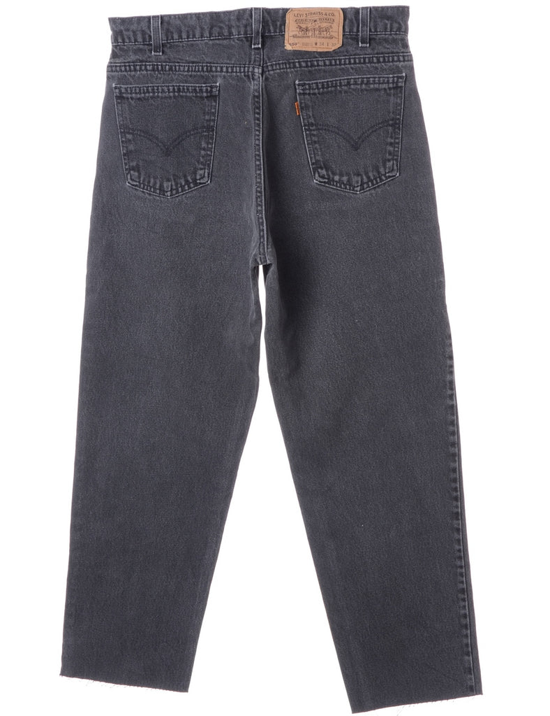 Label Black Cropped Jeans - Jeans - Beyond Retro