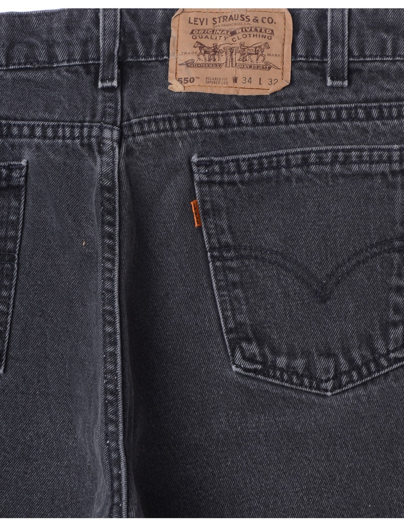 Label Black Cropped Jeans - Jeans - Beyond Retro