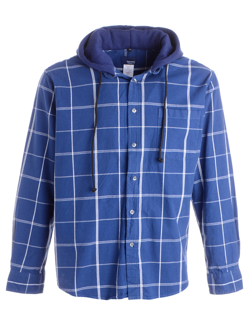 Beyond Retro Label Label Blue Theo Hooded Shirt