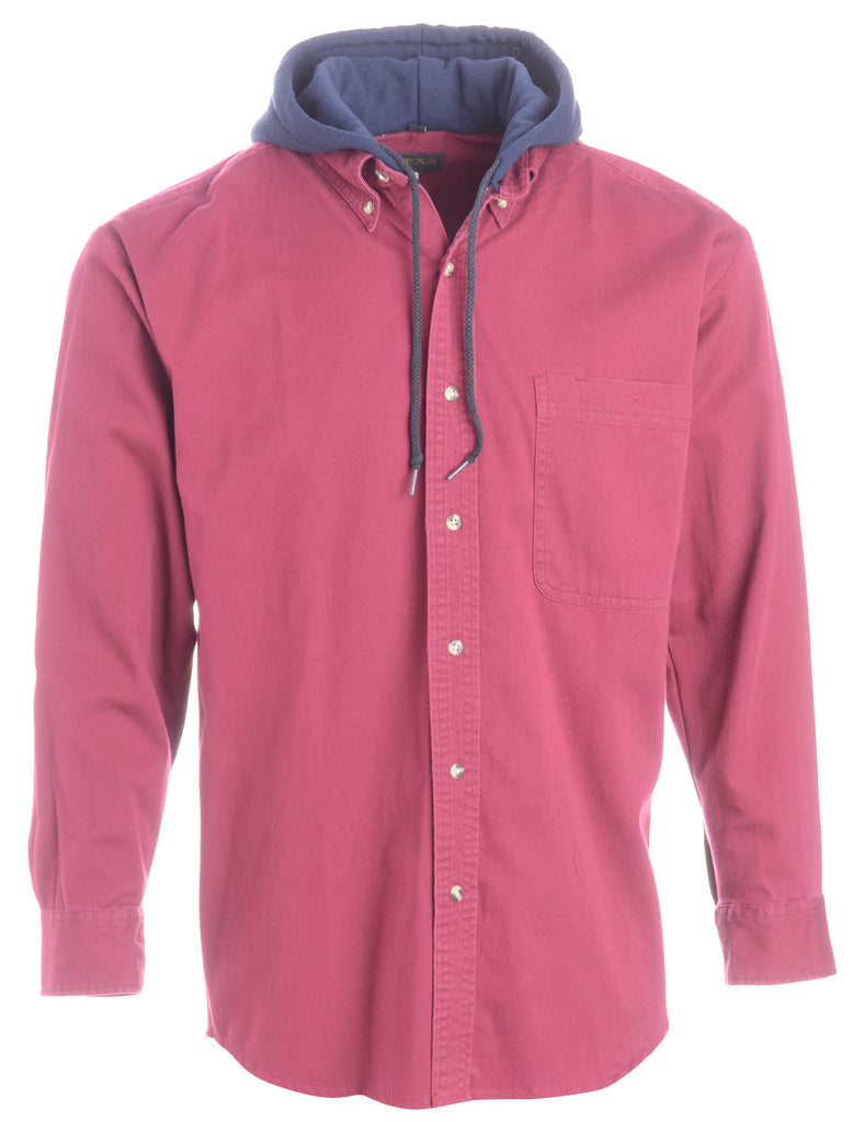 Beyond Retro Label Label Burgundy Theo Hooded Shirt