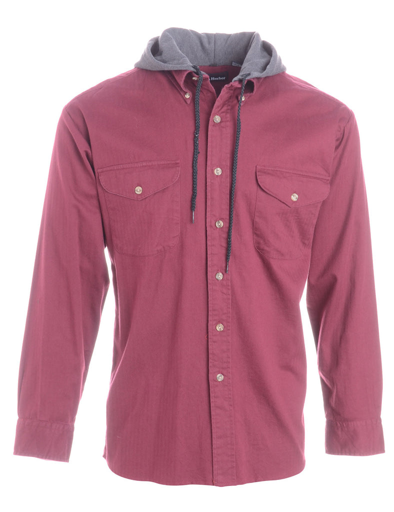 Beyond Retro Label Label Burgundy Theo Hooded Shirt