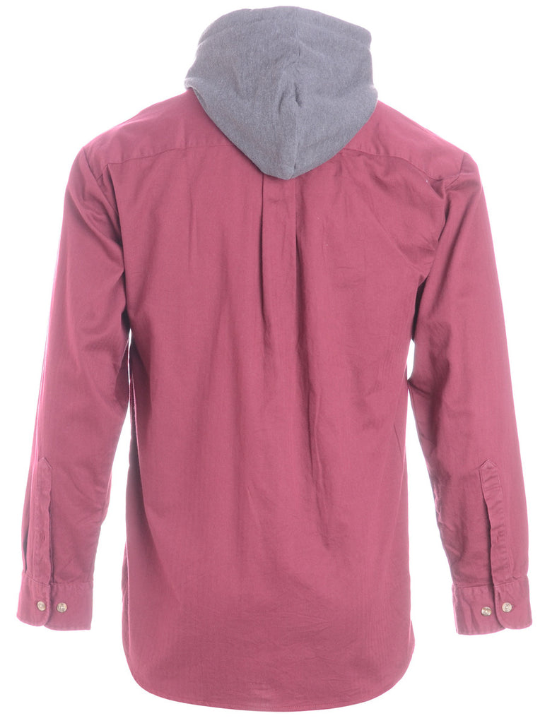Beyond Retro Label Label Burgundy Theo Hooded Shirt