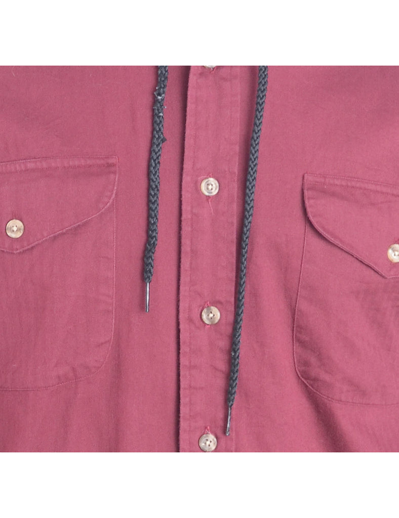 Beyond Retro Label Label Burgundy Theo Hooded Shirt