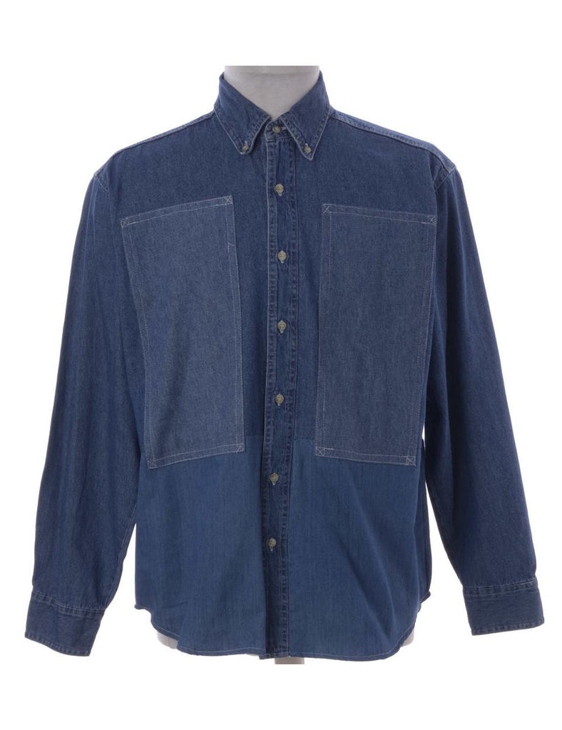 Beyond Retro Label Label Darren Two Tone Denim Shirt