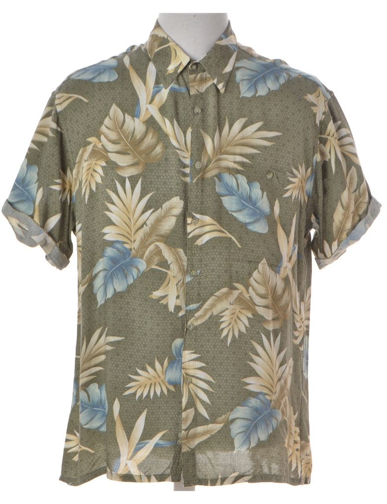 Beyond Retro Label Label Foliage Print Hawaiian Shirt