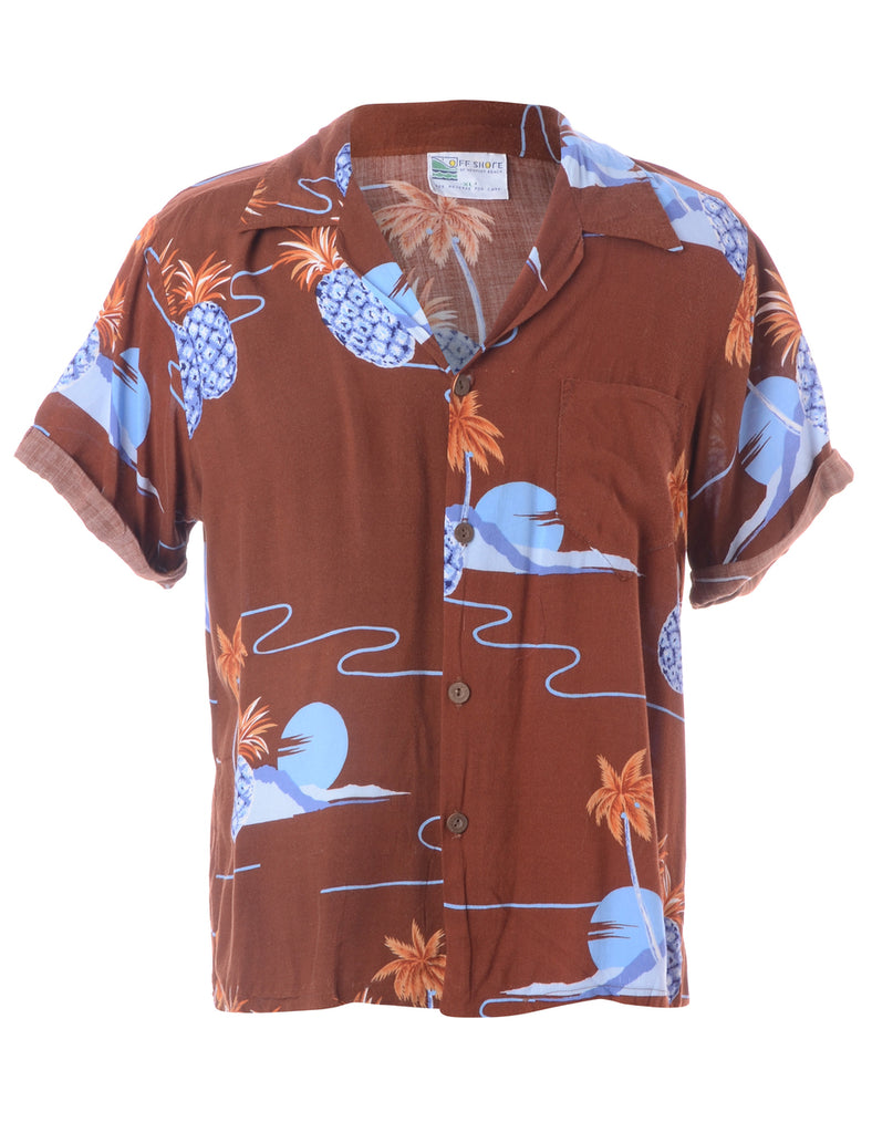 Beyond Retro Label Label Harvey Roll Sleeve Hawaiian Shirt