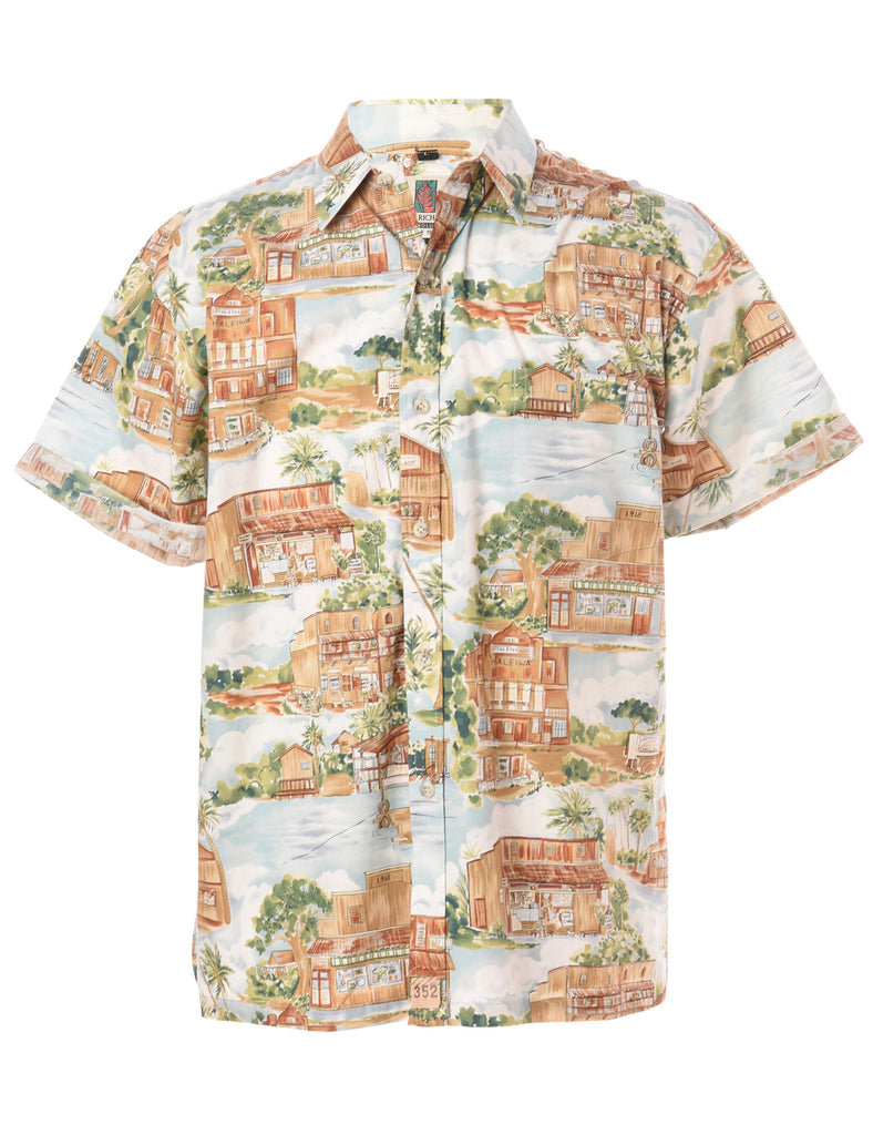 Beyond Retro Label Label Harvey Roll Sleeve Hawaiian Shirt