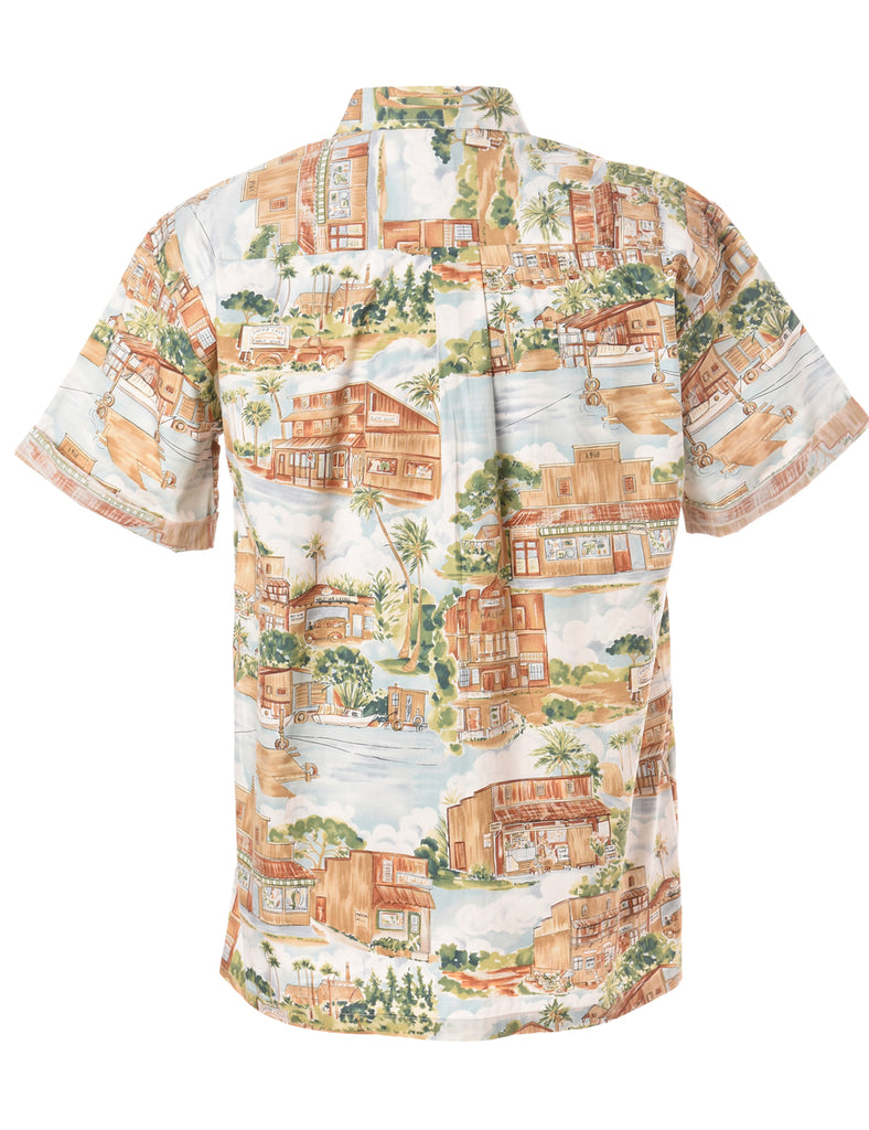 Beyond Retro Label Label Harvey Roll Sleeve Hawaiian Shirt