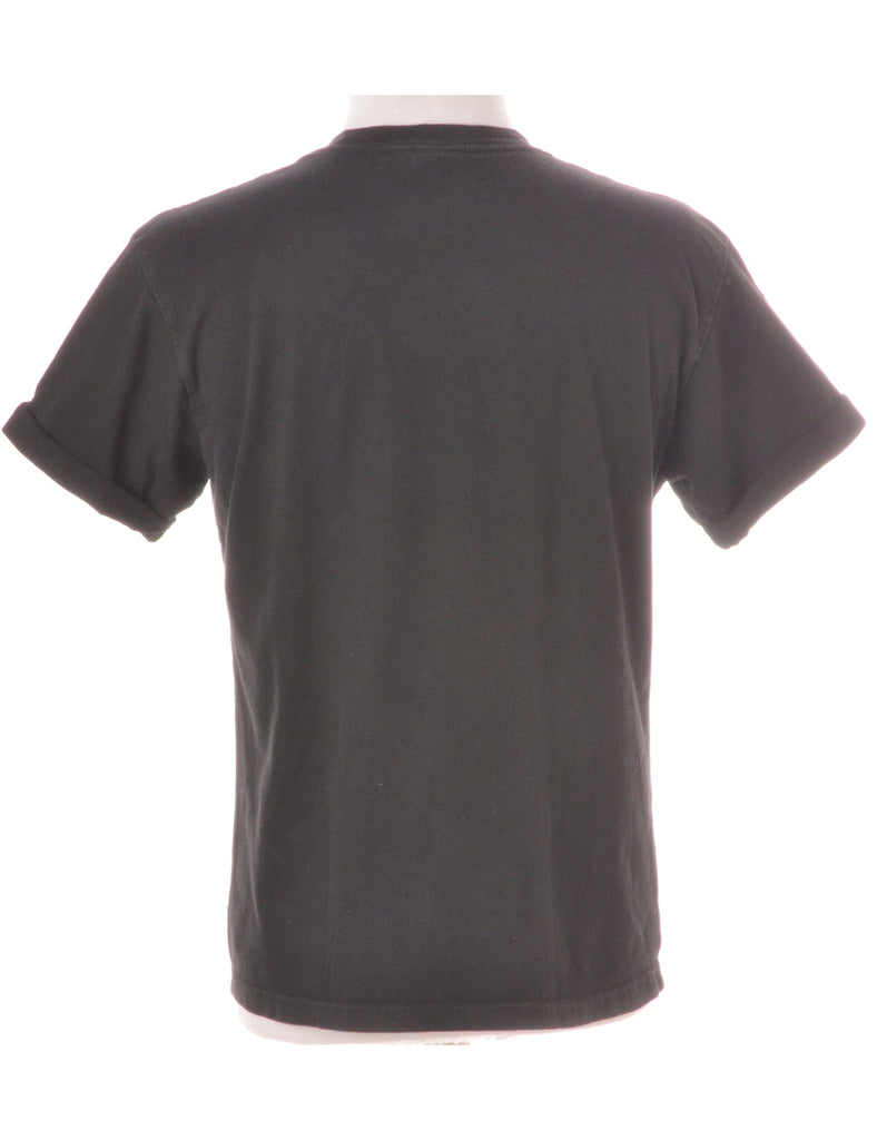 Beyond Retro Label Label Navy Rolled Sleeve T-shirt