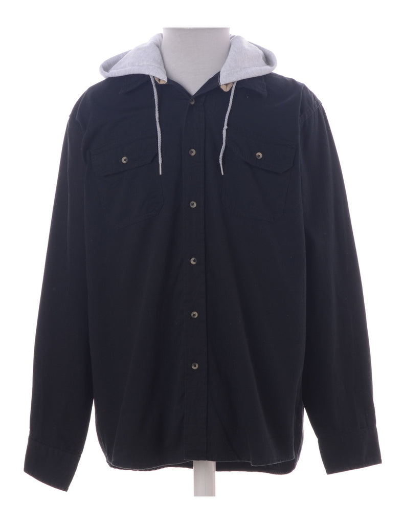 Beyond Retro Label Label Navy Theo Hooded Shirt