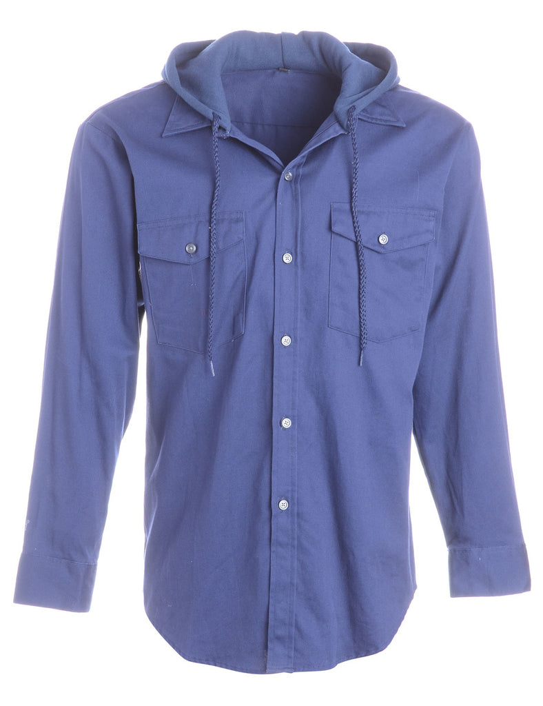 Beyond Retro Label Label Navy Theo Hooded Shirt