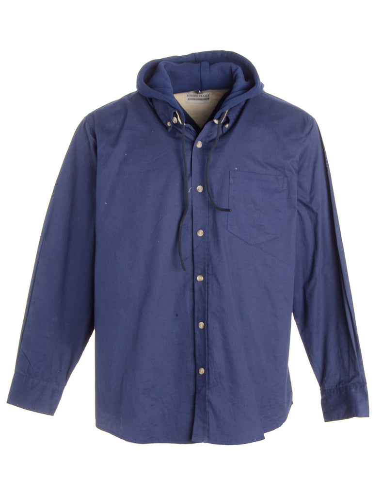 Beyond Retro Label Label Navy Theo Hooded Shirt